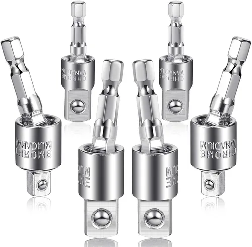 Honoson Juego de adaptadores de enchufe de impacto, juego de adaptadores de taladro eléctrico para destornillador de impacto, vástago hexagonal