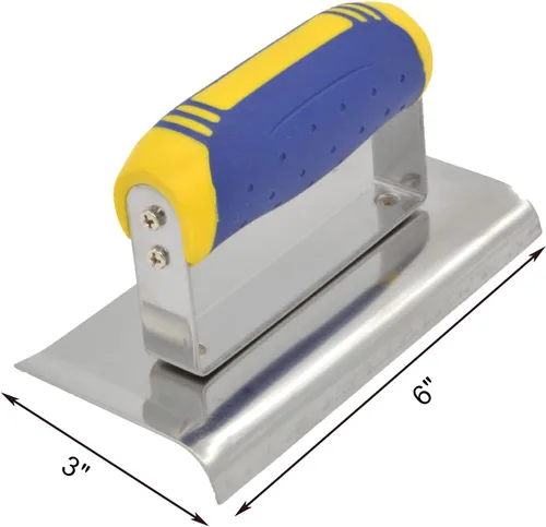 Vista 2 de Herramienta de esquina para paneles de yeso, bordeadora de hormigón de 6 x 3 pulgadas, herramienta profesional de acero inoxidable para moldear