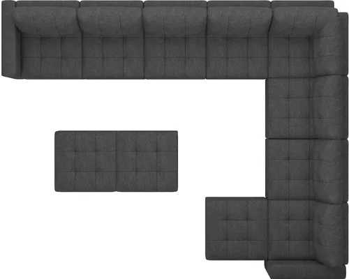 Vista 26 de Belffin Sofá modular de gran tamaño con otomanas de almacenamiento, sofá seccional en forma de U con diván reversible, color azul
