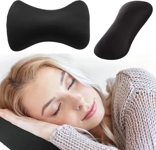 Vista 5 de Almohadas de microperlas divertidas de 15 x 8 pulgadas para dormir de lado, almohadas de cuello de microcuentas suaves para dormir, diseño