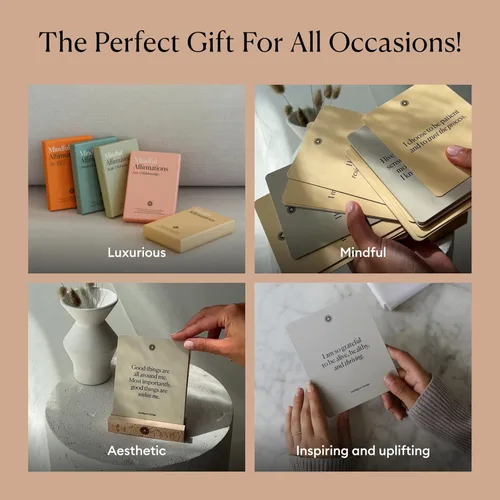 Vista 7 de Intelligent Change Afirmaciones conscientes, 52 tarjetas de afirmación positiva para mujeres con soporte de exhibición, afirmaciones diarias