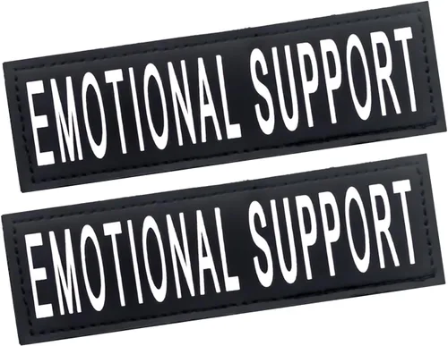 Vista 17 de Parches extraíbles para perros de servicio, paquete de 2 parches para arnés de perro con respaldo de gancho, parches negros para chaleco para perros