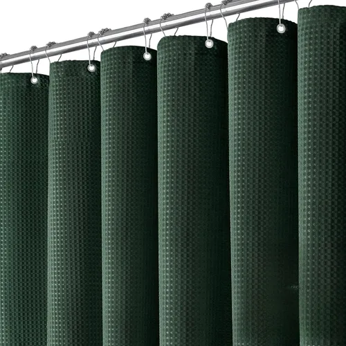 Vista 36 de Cortina de ducha Dynamene de tela blanca, cortinas de ducha de lujo para hotel con textura de nido de abeja, cortinas de baño pesadas de 72