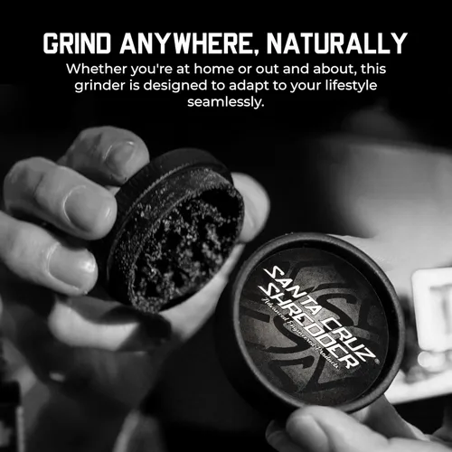 Vista 6 de Santa Cruz Shredder Molinillo para hierbas con parte superior moleteada para un agarre más fuerte, 2 piezas, mediano 2.2 (negro)