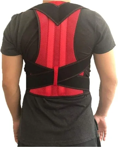 Vista 7 de Corrector de postura de espalda para hombres y mujeres, soporte de clavícula, correctivo, encorvado y jorobado, ajustable para adolescentes, espalda