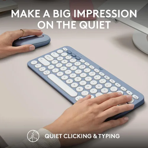 Vista 8 de Logitech Pebble 2 Combo para Mac, Teclado y Mouse Inalámbricos, Delgado, Silencioso y Portátil, Personalizable, Mouse y Teclado Bluetooth