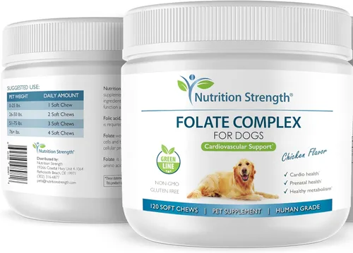 Vista 4 de Folato para perros para promover la salud cardiovascular y prenatal, apoyar la síntesis de ADN y el mantenimiento celular, ácido fólico para perros