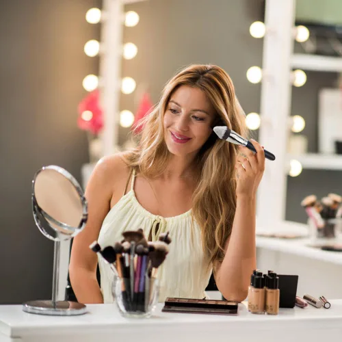 Vista 3 de Brochas de maquillaje para base, brocha de maquillaje de alta gama, brocha profesional de base 4D, corrector, pulido, mezcla y cepillo facial