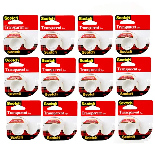 Scotch Cinta transparente – 1/2 pulgada x 450 pulgadas, cinta transparente brillante para oficina y hogar con dispensador (no amarillea, multiusos,
