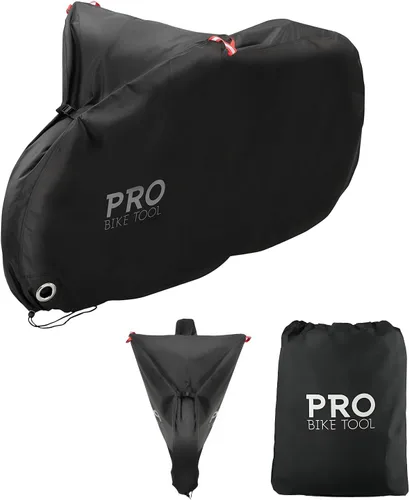 Vista 10 de PRO BIKE TOOL Cubierta para Bicicleta Transparente de PVC de 0.15mm de Grosor, Bucles de Seguridad Reflectantes, Anillos para la Cadena, Cuerda