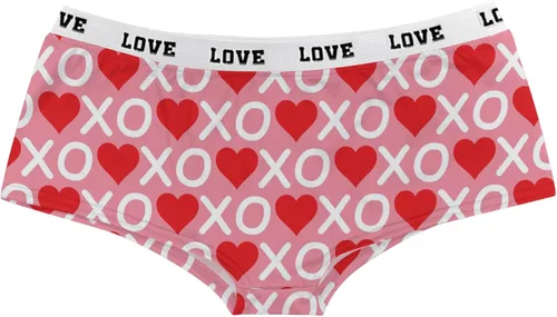 Vista 4 de XINSHIDE Bragas de San Valentín para mujer, ropa interior cómoda de cobertura completa, con estampado de corazón suave, de tiro bajo, tangas de tanga