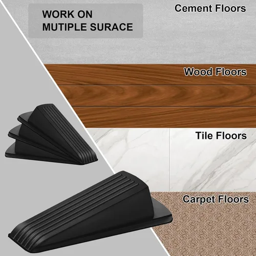 Vista 4 de Beieverluck Paquete de 24 topes de puerta para la parte inferior de la puerta, de goma, resistentes, apilables, para piso, pared, alfombras, puertas