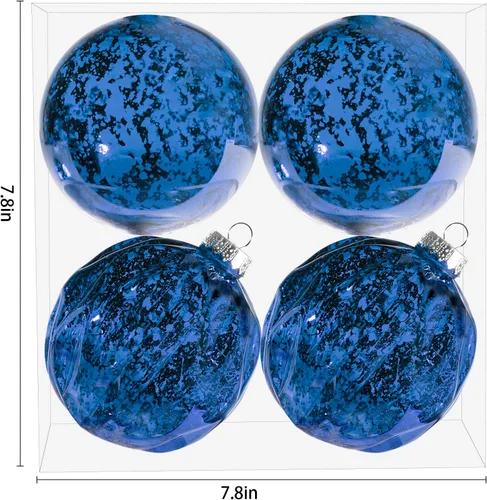 Vista 6 de Esfera de árbol de Navidad transparente para colgar, inastillable, extra grande, bola de mercurio con ganchos para adornos de árbol, para Navidad