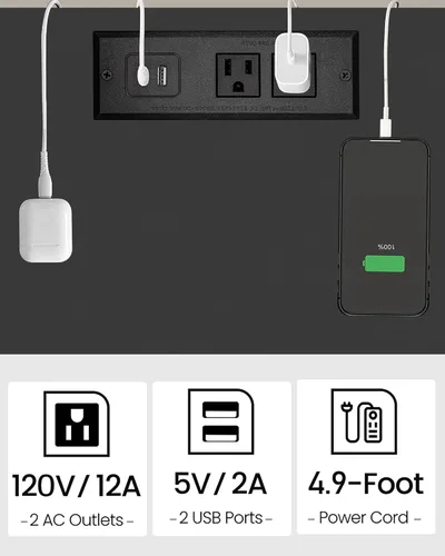 Vista 73 de TUTOTAK Mesa auxiliar, mesa auxiliar, mesita de noche, estante de almacenamiento de 3 niveles, mesa de sofá para espacio pequeño, sala de estar