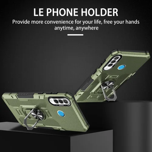 Vista 2 de Funda compatible con Huawei P30 Lite con soporte de anillo giratorio, resistente a prueba de golpes, carcasa rígida de policarbonato anticaídas