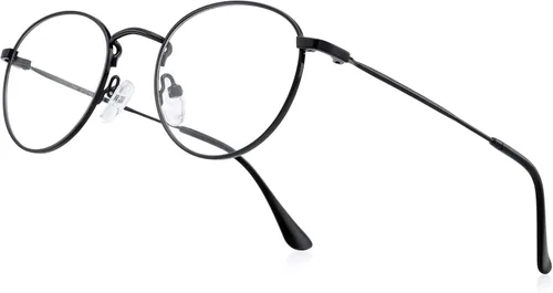 Lentes de lectura redondos de metal pequeños para mujeres y hombres, clásicos, vintage, retro, bloqueo de luz azul, lectores de computadora