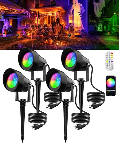 Vista 8 de T-SUN Iluminación exterior del atardecer al amanecer, luces de poste de bandera con fotocélula de encendido y apagado automático, impermeables, LED