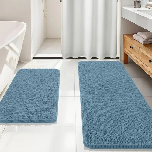 Vista 183 de OLANLY Juego de 2 alfombras de baño de felpilla suave y absorbente, antideslizantes, de secado rápido, lavables a máquina, accesorios de decoración