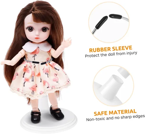 Vista 9 de Toddmomy White Doll Stands 2Pcs Adjustablen Doll Display Stand Bracket Support Bear Desktop Holder for Kids Dollhouse Accessories (25cm)