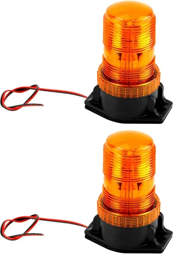 Vista 7 de QWORK Luces estroboscópicas LED ámbar, luces de baliza intermitentes de emergencia y advertencia para camiones, automóviles, autobuses, tractores