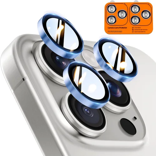 Vista 47 de TOCOL Protector de lente de cámara para iPhone 14 Pro Max / iPhone 14 Pro, protector de lente de cámara de vidrio templado HD individual resistente