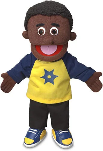 14" Jordan, niño negro, marioneta de mano