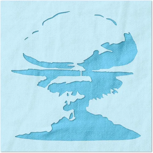 Vista 3 de Stencil Stop Plantilla de nube de hongos, reutilizable para proyectos de bricolaje, pintura, dibujo, manualidades, plástico Mylar de 0.55 pulgadas