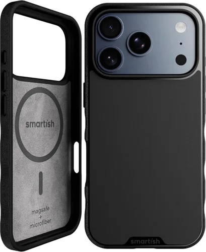Vista 133 de Smartish® - Funda magnética para iPhone 15, Gripmunk compatible con MagSafe [ligera + protectora], funda de agarre delgada con forro de microfibra