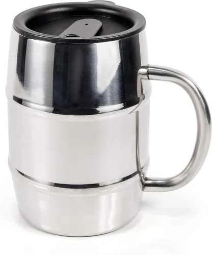 Vista 5 de MASON FORGE Acero inoxidable de doble pared aislada al vacío Taza de barril de 16.9 onzas con asa Bebidas calientes o frías jarra de cerveza
