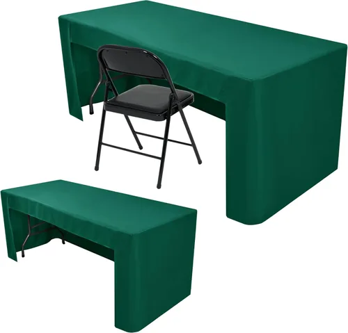 Vista 14 de Nasitos Paquete de 2 Manteles Ajustados para Mesas de 4 Pies - Cubierta de Mesa Plegable Aqua con Respaldo Abierto, Lavable y Resistente a