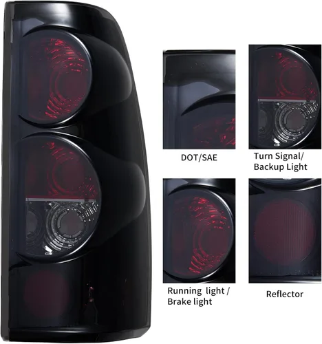 Vista 8 de Conjunto de luces traseras compatibles con Chevy Silverado 1500 2500 3500 1999-2006 GMC Sierra 1500 2500 3500 Lámparas de freno traseras Chevrolet