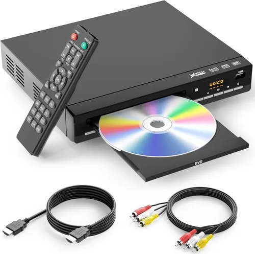 Vista 8 de Reproductores de DVD para TV con HDMI, reproduce todas las regiones y formatos, reproductor de CD para el hogar, compatible con cables