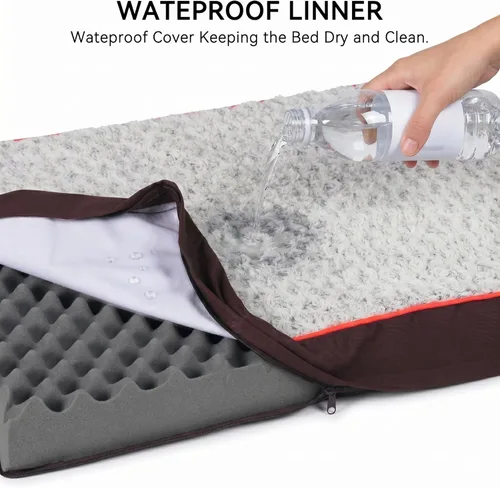 Vista 4 de WESTERN HOME WH Cama mediana para perros de tamaño mediano, cama ortopédica para mascotas, colchón impermeable con funda extraíble lavable, cama