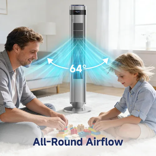 Vista 6 de 36 Inch Tower Fan for Bedroom, 22.3ft/s Velocity Standing Fan with 28dB Quiet for Sleep, Remoter, LED display, 5 Speeds, 4 Modes, 12H Timer