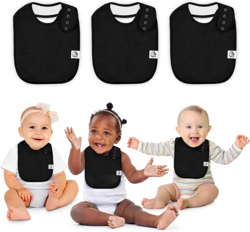 Vista 16 de Organic Cotton Baby Drool Bibs (3-Pack) Thick 345 GSM, Soft & Absorbent, Teething Bibs for Boys and Girls