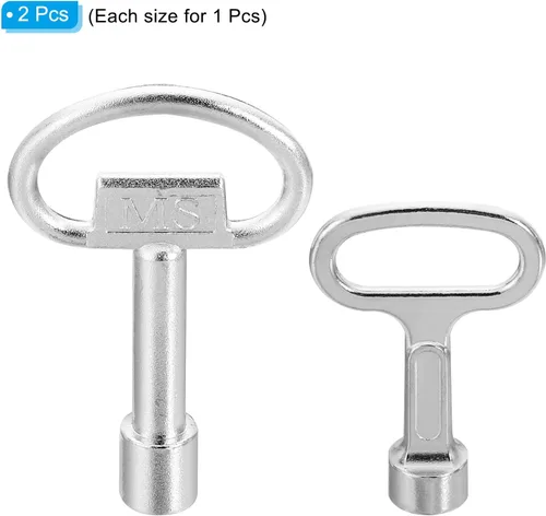 Vista 3 de PATIKIL Llave de enchufe triangular de 0.315 in y 0.354 in, 1 juego/2 piezas llave de medidor de agua a gas para ascensor puerta de elevación