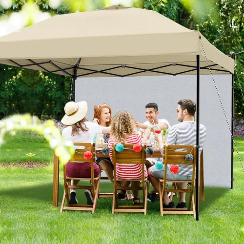 Vista 5 de Joramoy Pared lateral instantánea de 10 x 10 pies para tienda de campaña desplegable, pared solar impermeable para toldo de pierna recta