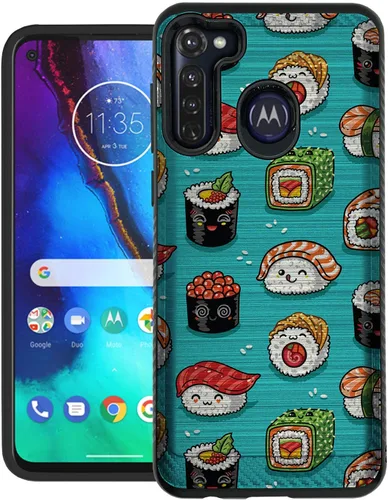 Vista 19 de CasesOnDeck Funda de agarre compatible con [Motorola Moto G Stylus (2020) [Brushed Armor] - Funda delgada y resistente, color negro mate (astronauta)