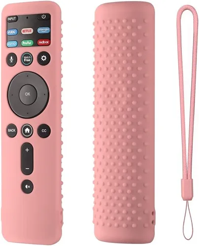 Vista 14 de Funda de silicona para VIZIO XRT260 Smart TV Remote VIZIO XRT260, funda de silicona a prueba de golpes antideslizante con cordón (gris oscuro)