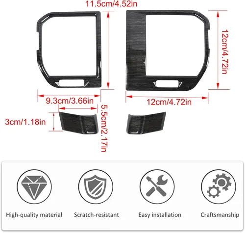 Vista 7 de Voodonala Cubierta de panel decorativo antiarañazos para ventilación de aire lateral de consola central para Ford F150 2021 2022