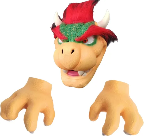 GORKEM fiesta cosplay látex bowser máscara disfraz adulto máscaras y garras