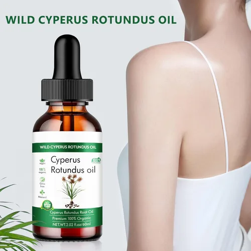 Vista 4 de Aceite Wild Cyperus Rotundus, 100% orgánico, 2.02 fl oz, para depilación, piel suave