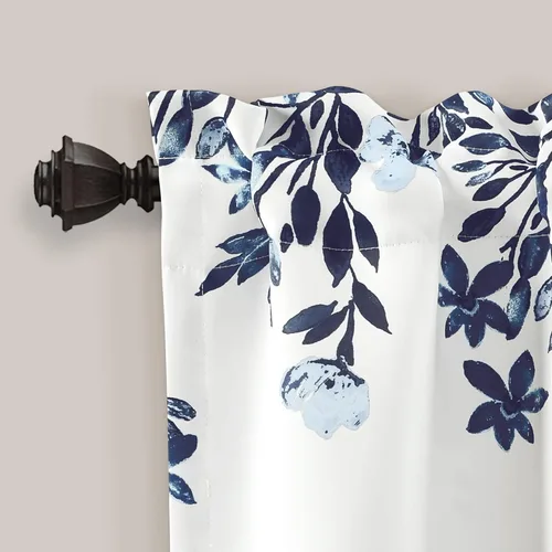 Vista 5 de Lush Decor Tanisha Cenefa de cortina – Filtrado de luz, estampado floral de vid, hermoso, moderno, elegante decoración del hogar – 52 pulgadas