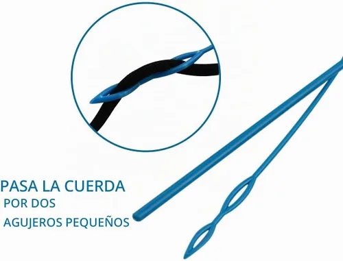 Vista 6 de yuntop 1 herramienta de enhebrador de cordón de plástico flexible de 23 Azul