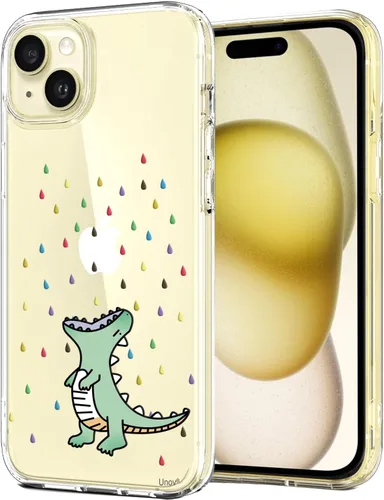 Vista 11 de Unov Case for iPhone 15 Case Clear with Design Embossed Cherry Pattern Soft TPU Bumper Slim Protective 6.1 Inch (Black Cat)