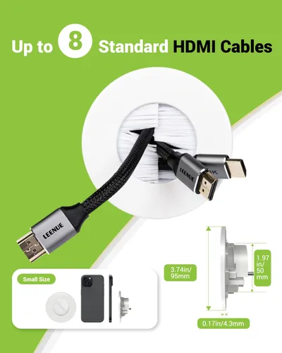 Vista 5 de Kit de gestión de cables en pared para TV montado en la pared, paso de cable de pared delgado y redondo con accesorio de broca de sierra de agujero