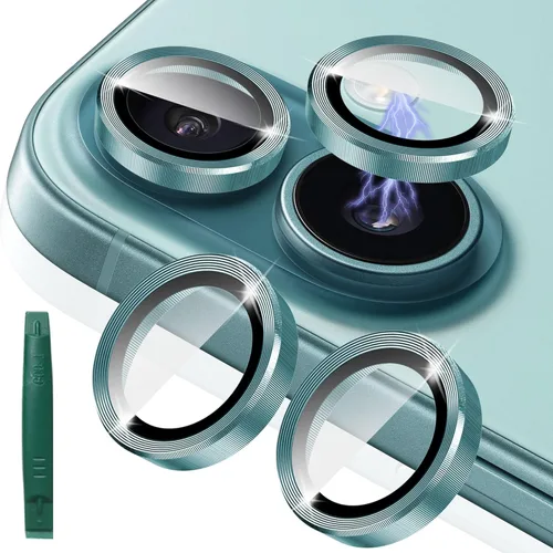 Vista 15 de Protector de lente de cámara compatible con iPhone 12 mini (5.4 pulgadas)/12 (6.1 pulgadas)/11 (6.1 pulgadas), protector de pantalla de vidrio