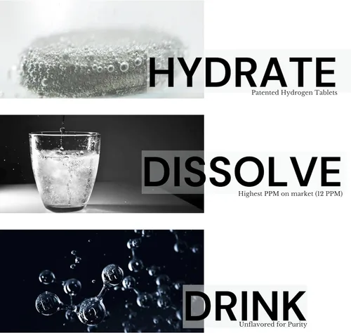 Vista 4 de Tabletas de agua de hidrógeno para agua potable 30 unidades crean 12 PPM Nanoburbujas - US Company