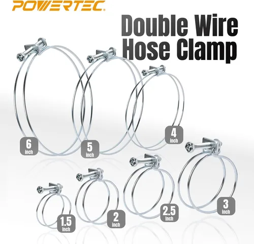 Vista 8 de POWERTEC 70101 Paquete de 5 abrazaderas para manguera, de alambre.