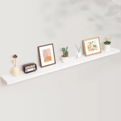 Vista 37 de Axeman Estantes flotantes de madera de olmo rústico para pared, estante de pared de 48 x 8 pulgadas de profundidad con soporte invisible, estantes